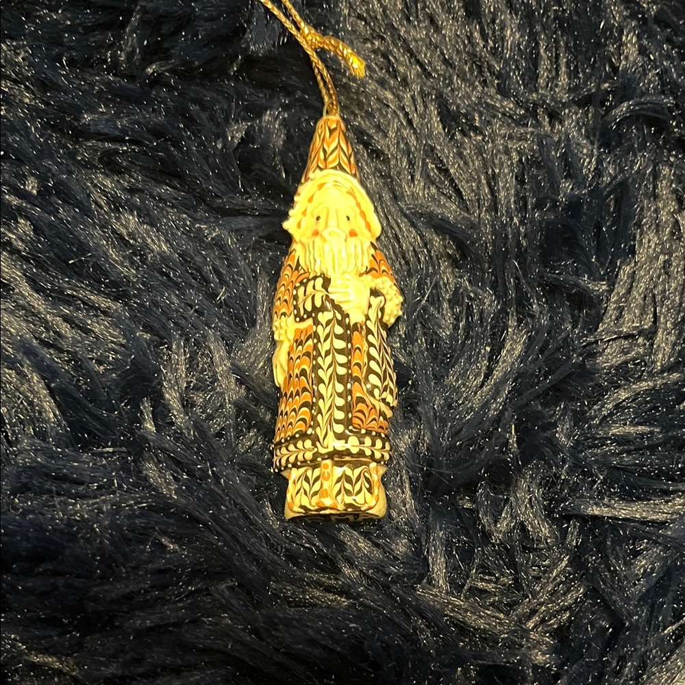 Irma Starr Gold and Black Holiday Wizard Ornament